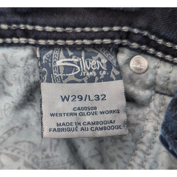 Silver Jeans Co Womens Straight Leg Jeans W29 L32 Blue Denim Western Glove Works - Picture 9 of 9